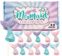 RBBZ Party Mermaid Lollipops 12-pack ideal for party favors and candy tables.