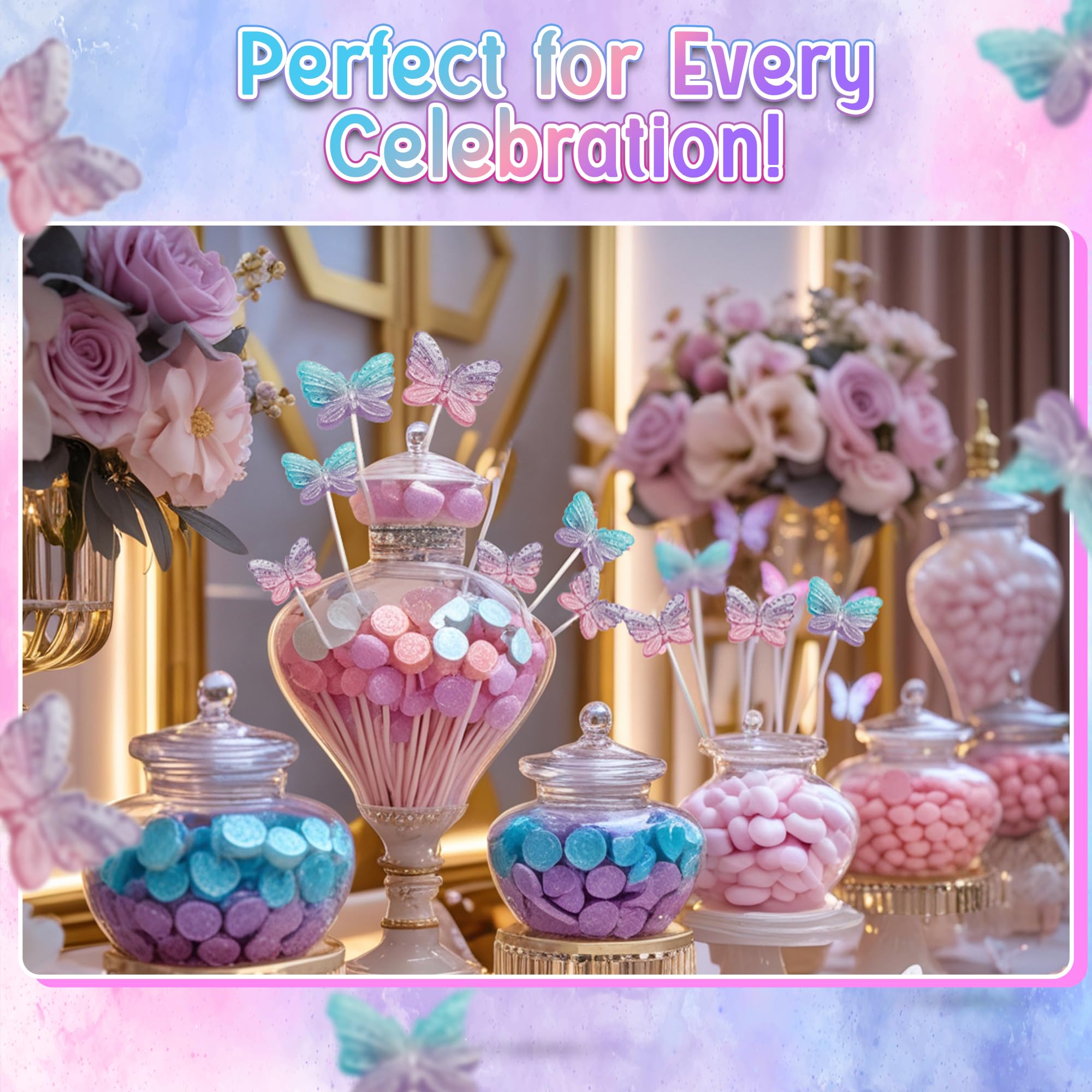 RBBZ Party ombre swirl lollipops brighten cake toppers and dessert tables.