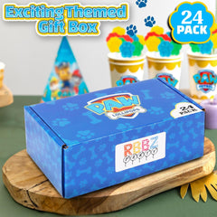 Paw Patrol-themed packaging enhances Paw Patrol birthday party decor