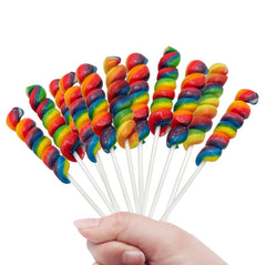 RBBZ Party Rainbow Twisty Lollipops bulk pack for party favors and candy buffets