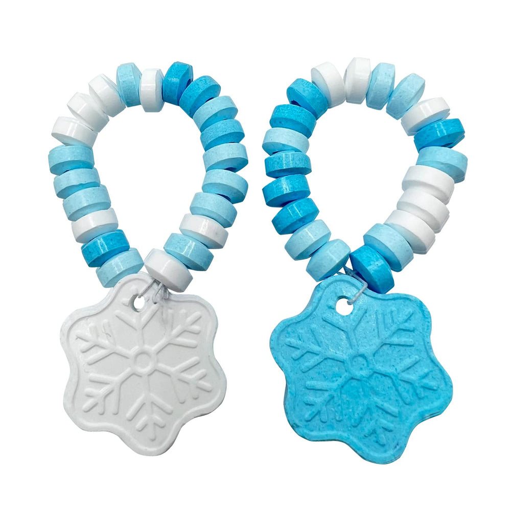 RBBZ Party snowflake candy bracelet with 5-inch cord and 1.25-inch charm enhances gift bags.