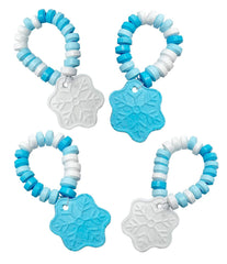 RBBZ Party snowflake candy bracelets in blue and white, ideal for Frozen party favors.