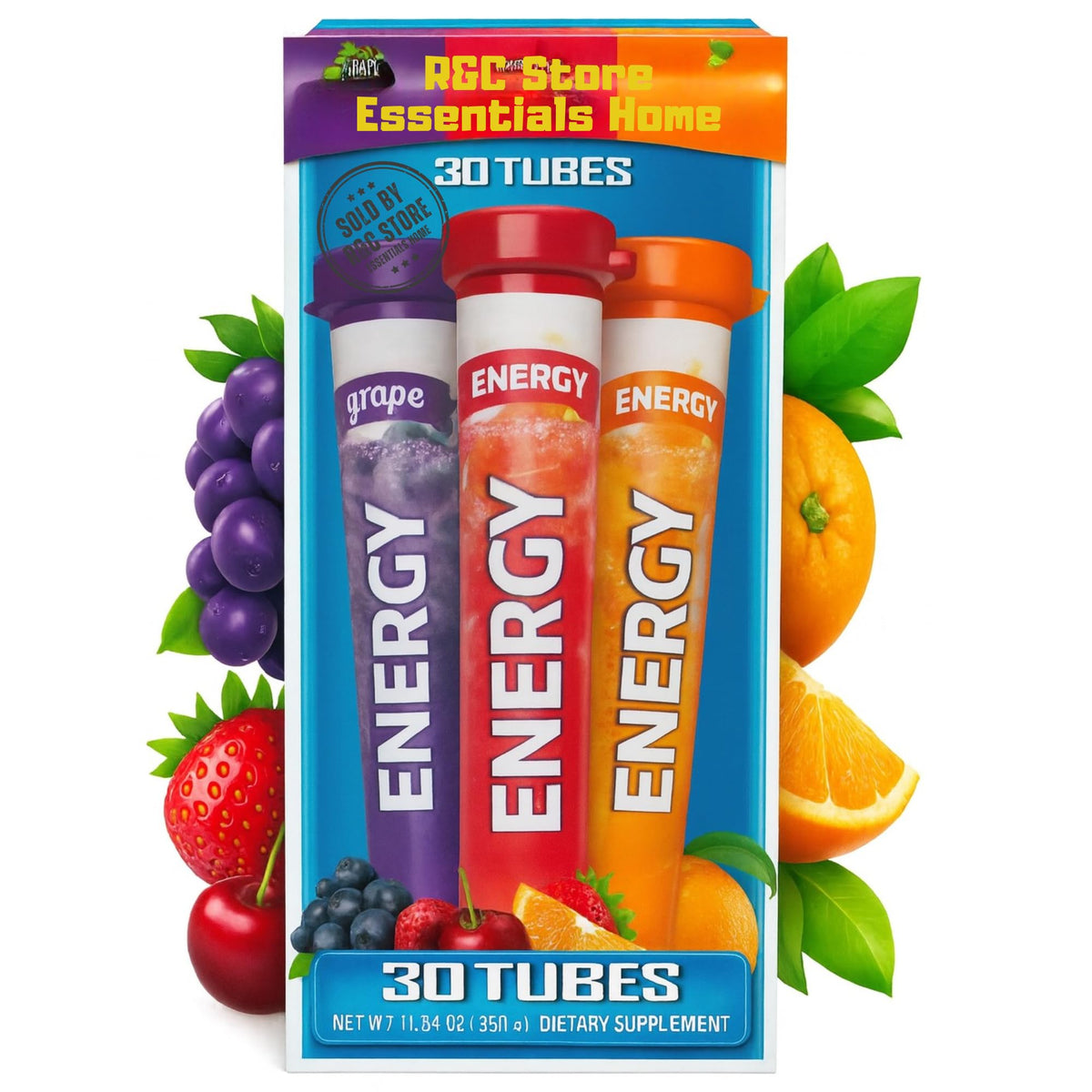 RC Store Essentials Energy Drink Mix variety pack front for on‑the‑go hydration and energy