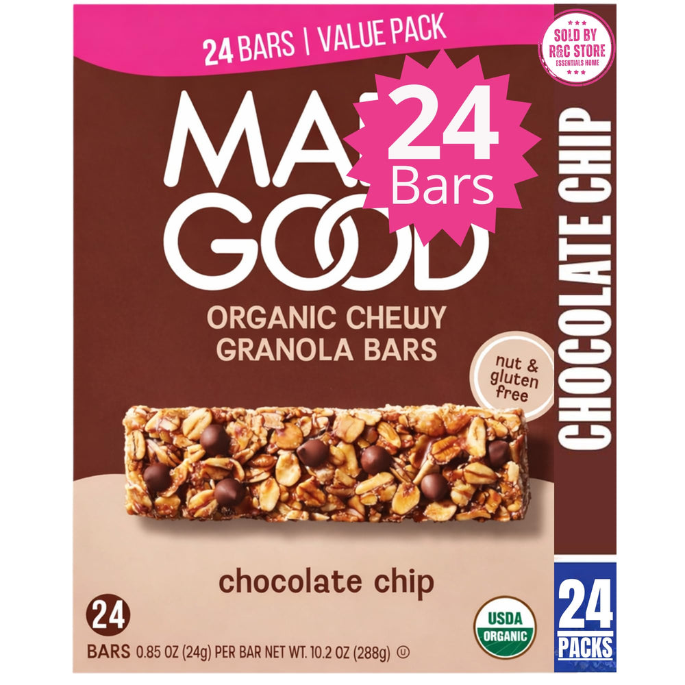 R&C Store Essentials Home chocolate chip granola bar stack for on-the-go snacking.