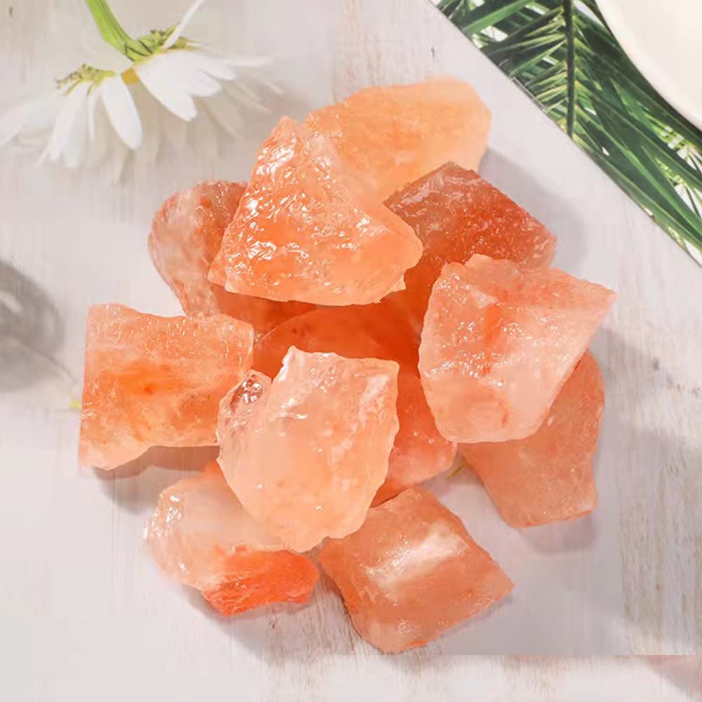 RCSTONE pink crystal stones for room decor with calming, feng shui-friendly glow