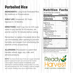 Ready Harvest parboiled white rice grains close-up for versatile meals.