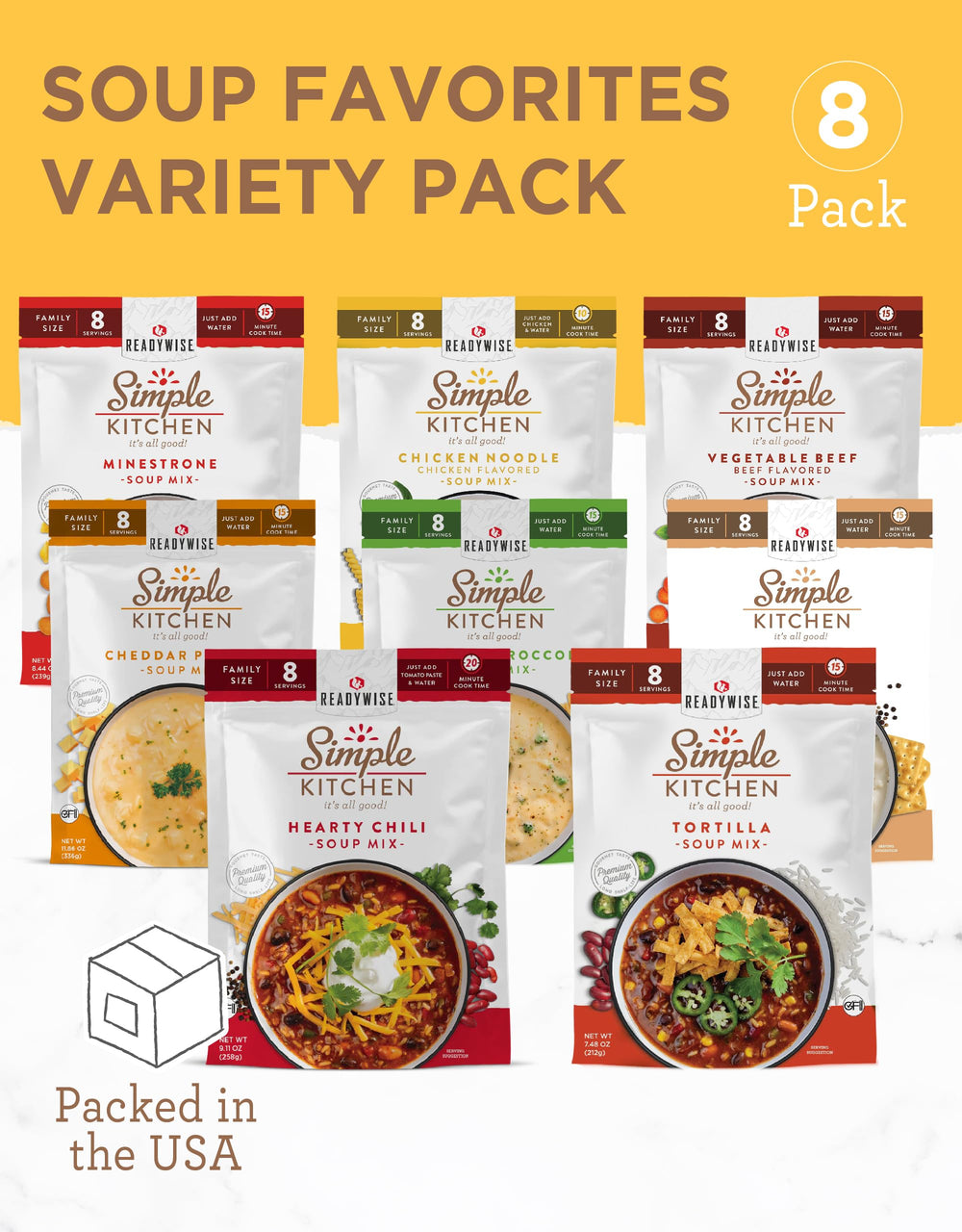 ReadyWise USA-made organic ingredients indicate quality and transparency.