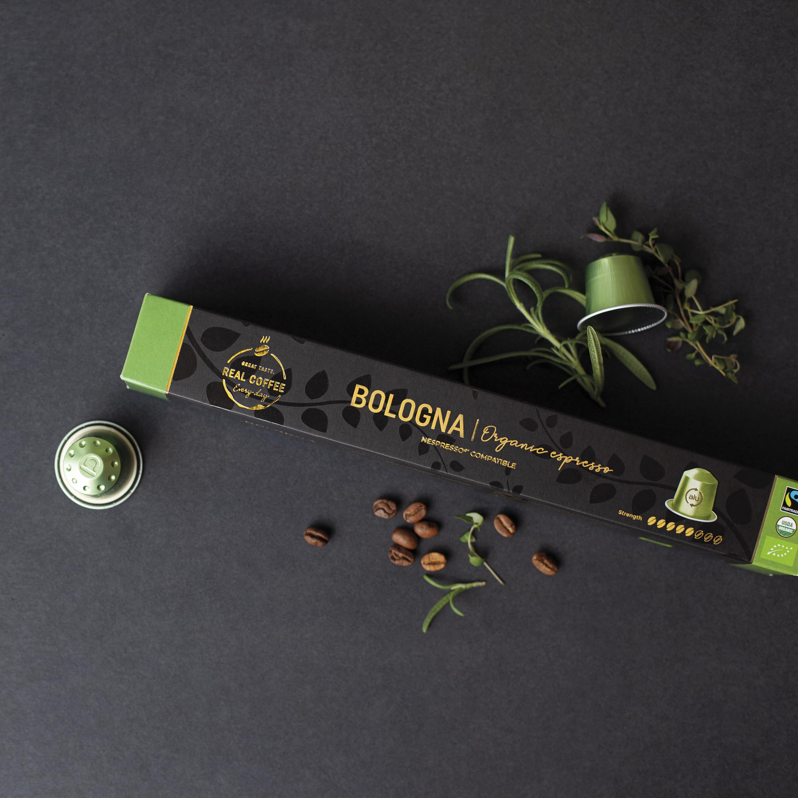 Real Coffee Great Taste aluminum capsules are recyclable with other aluminum.