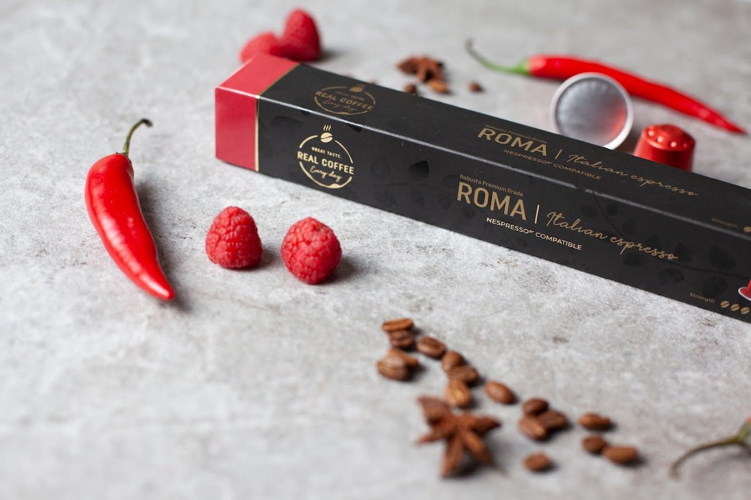 Real Coffee Great Taste Aluminium capsules are recyclable, supporting simple, eco-minded disposal.