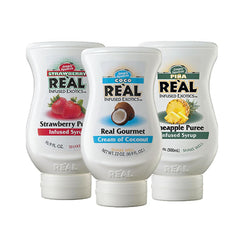 Reàl Infused Exotics Cream of Coconut bottle ideal for tropical cocktails