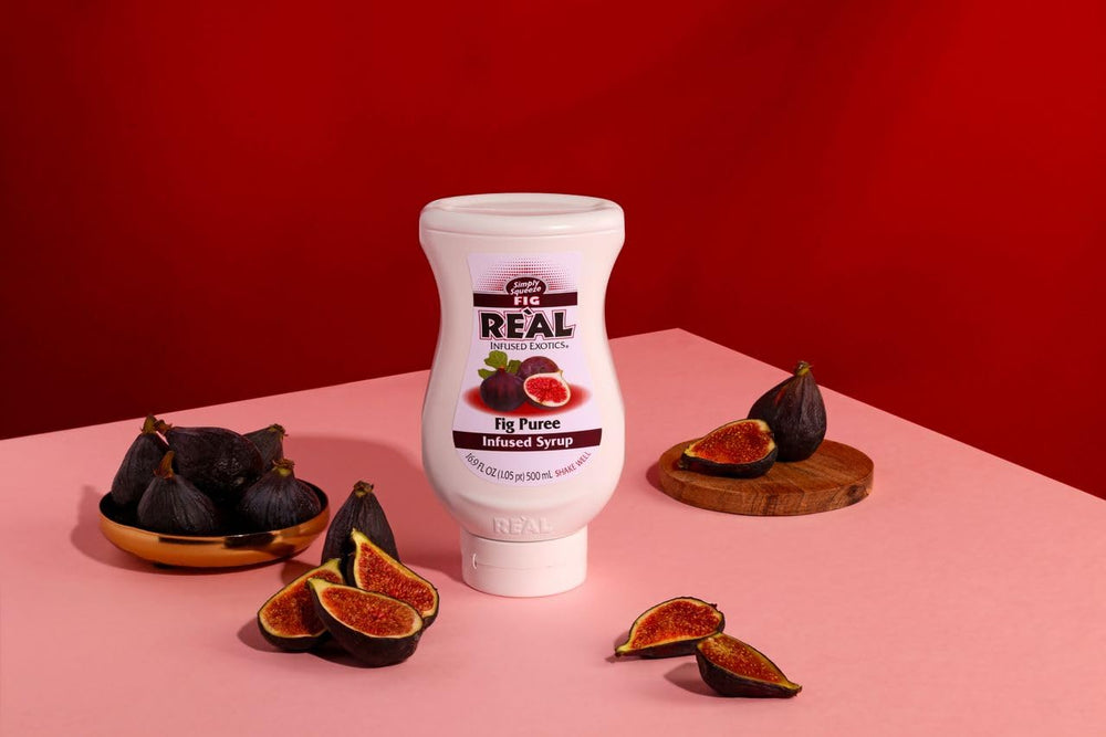 Reàl Infused Exotics Fig puree syrup drizzle over cheese and desserts