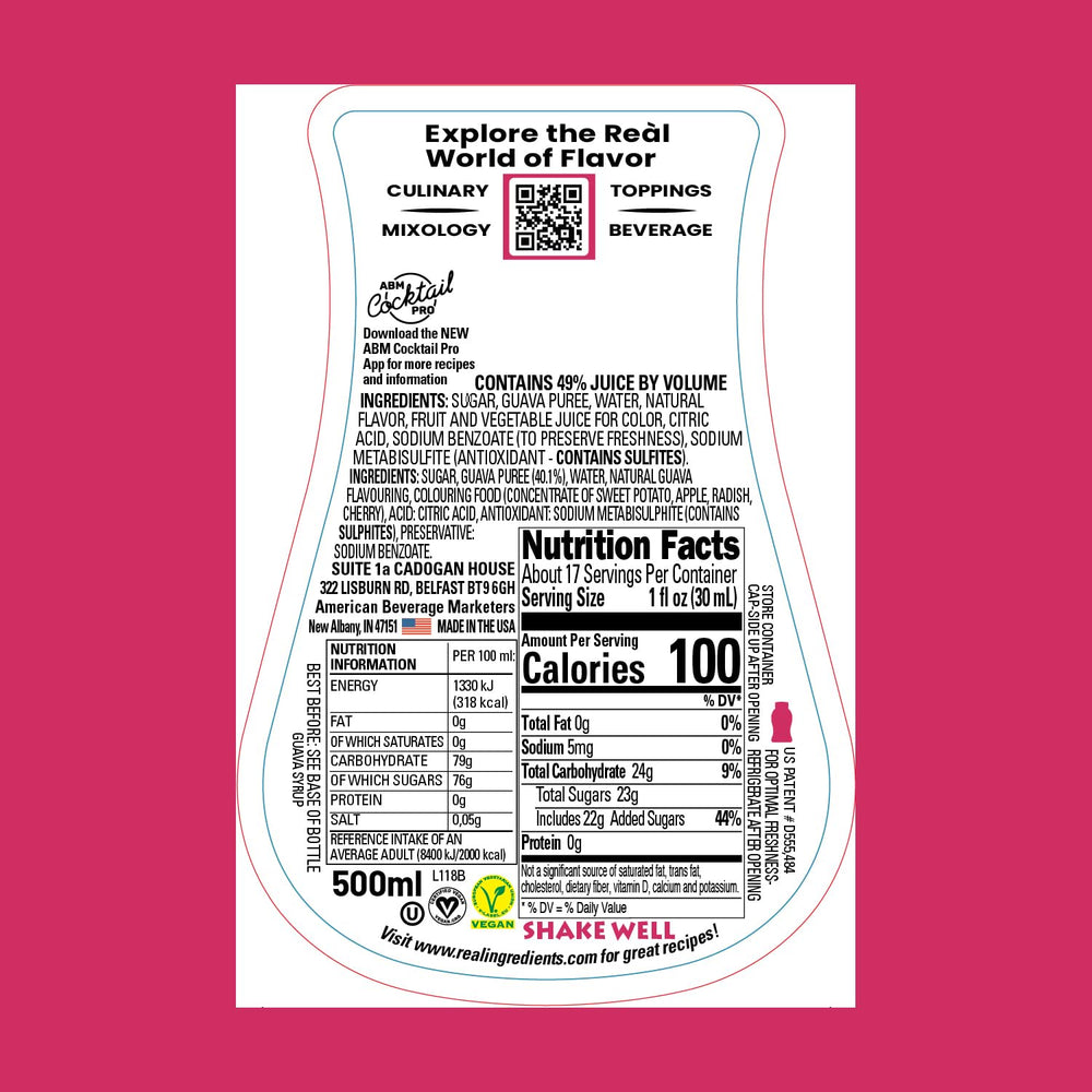 Reàl Infused Exotics Guava Syrup pack of 3 showcases convenient squeeze bottles for quick flavor