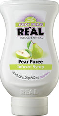 Reàl Infused Exotics Juicy Pear bottle pour enhances cocktails with smooth pear flavor.