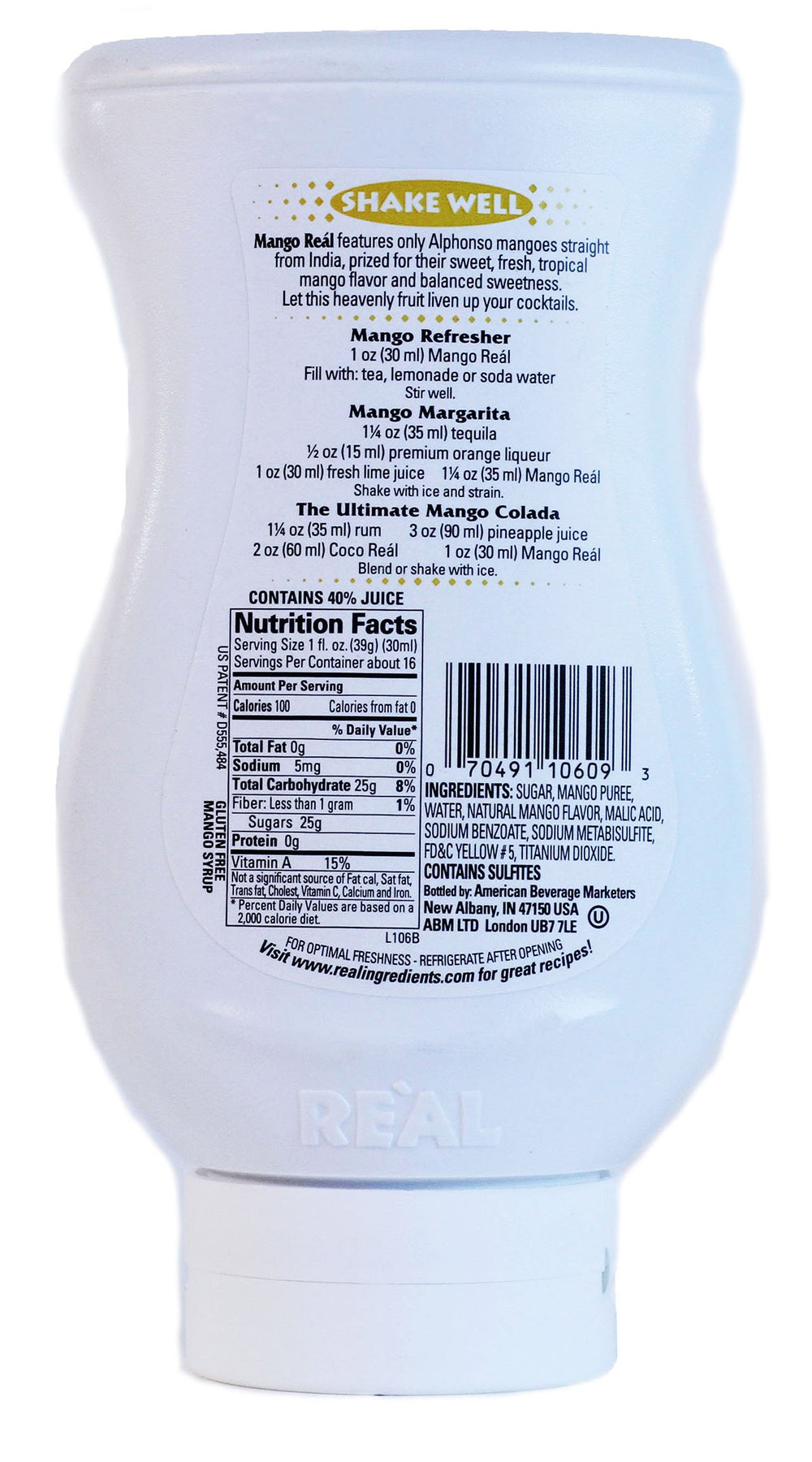 Real Infused Exotics Mango Real purée syrup highlights Alfonso mango flavor in desserts.