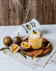 Real Infused Exotics Passion Fruit Syrup in Italian soda setup for vibrant flavor