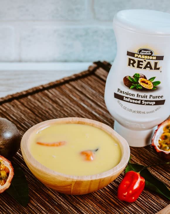 Real Infused Exotics Passion Fruit Syrup supporting experimental gastronomy with fruit foam concepts