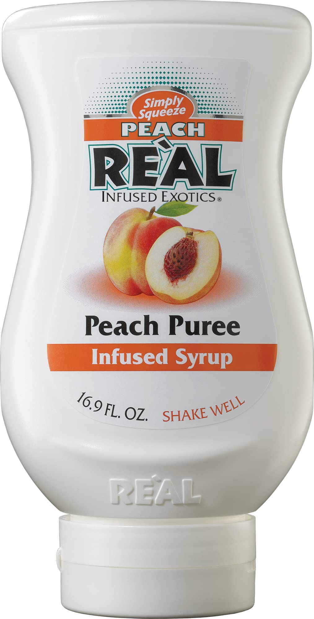 Real Infused Exotics Peach pour showcasing drip-free dispensing