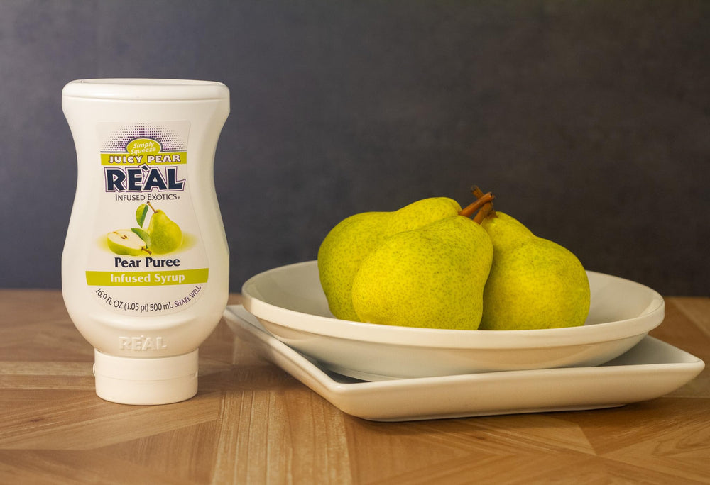 Reàl Infused Exotics squeeze-bottle spout supports drip-free pouring for drinks.