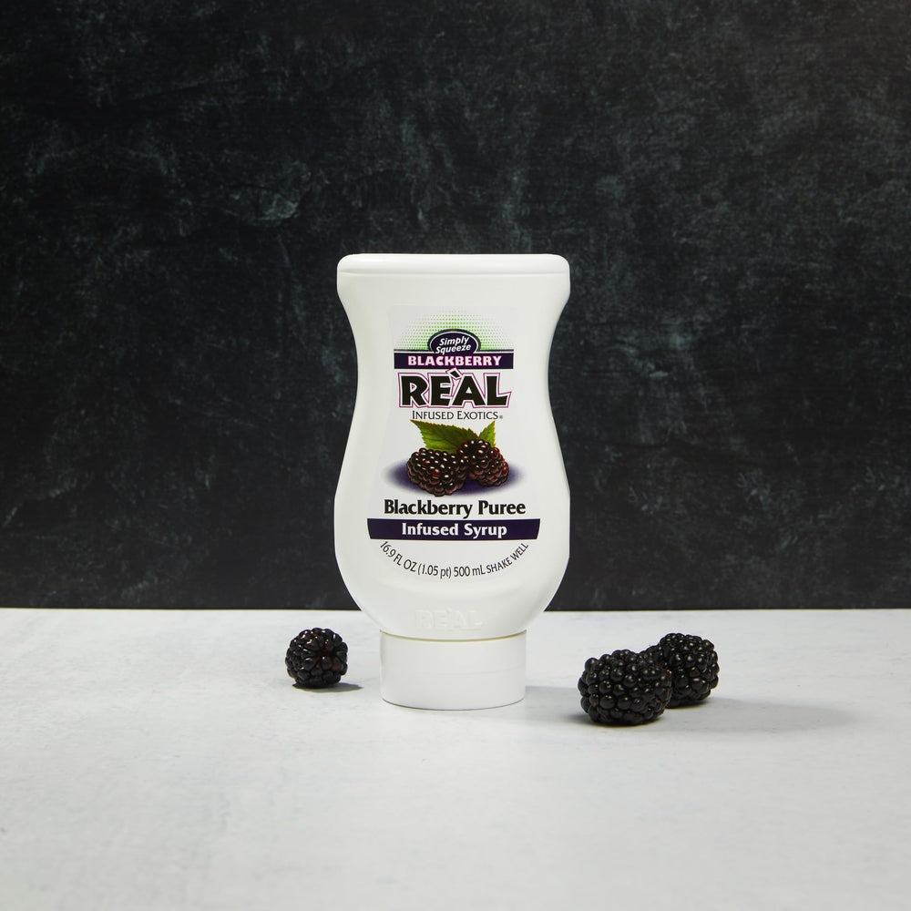Volcano-spout dispensing on Reàl Infused Exotics bottle for drip-free pouring