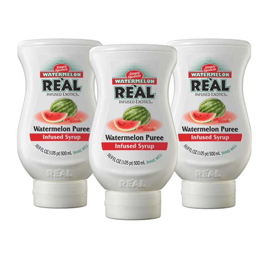 Reàl Infused Exotics Watermelon Syrup bottle front view for versatile flavoring