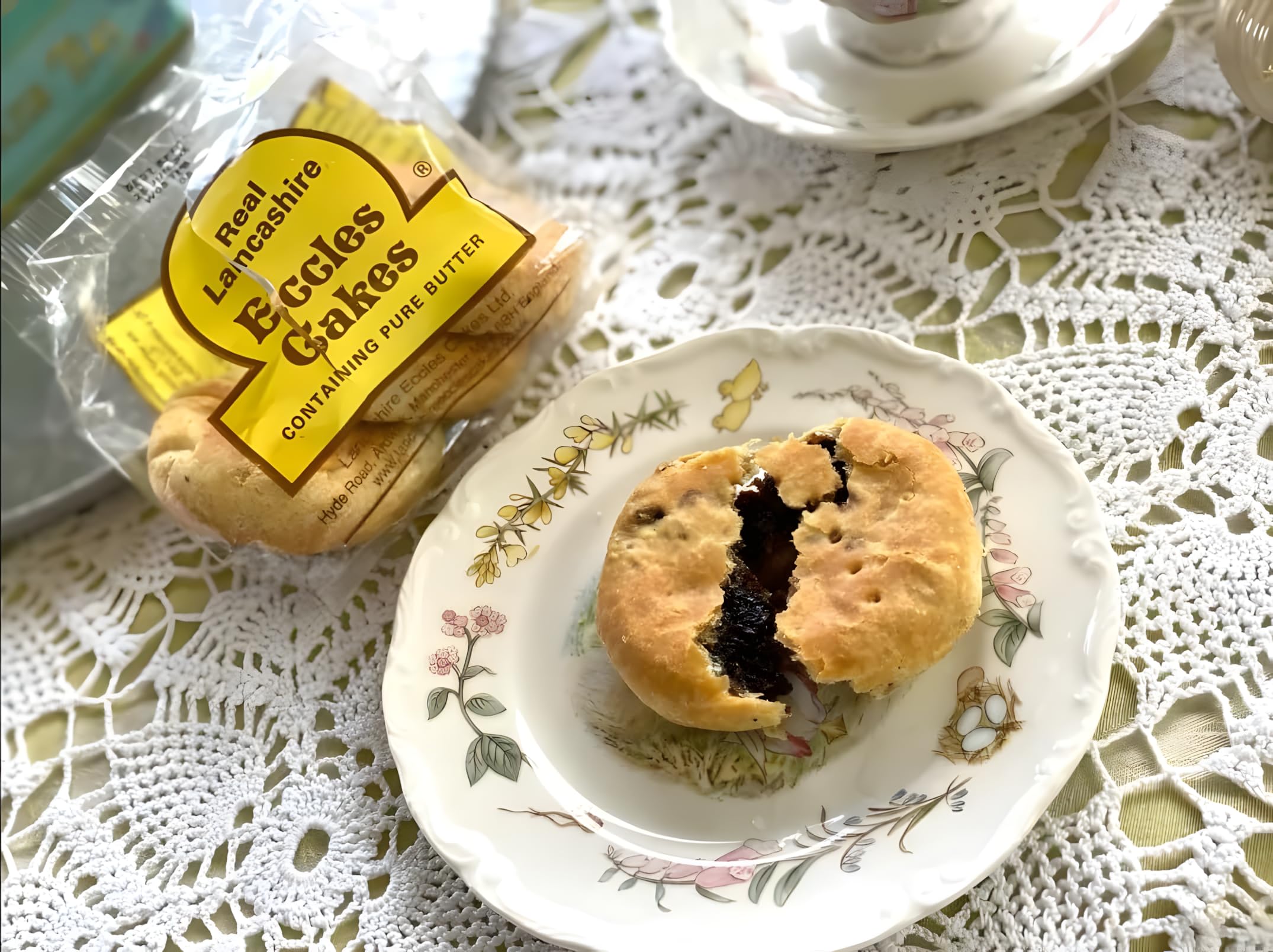 Real Lancashire Eccles Cakes citrus zest and warming spices for depth.