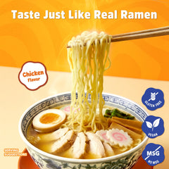 Real Naturals BAMI ramen serving bowl with noodles and toppings.