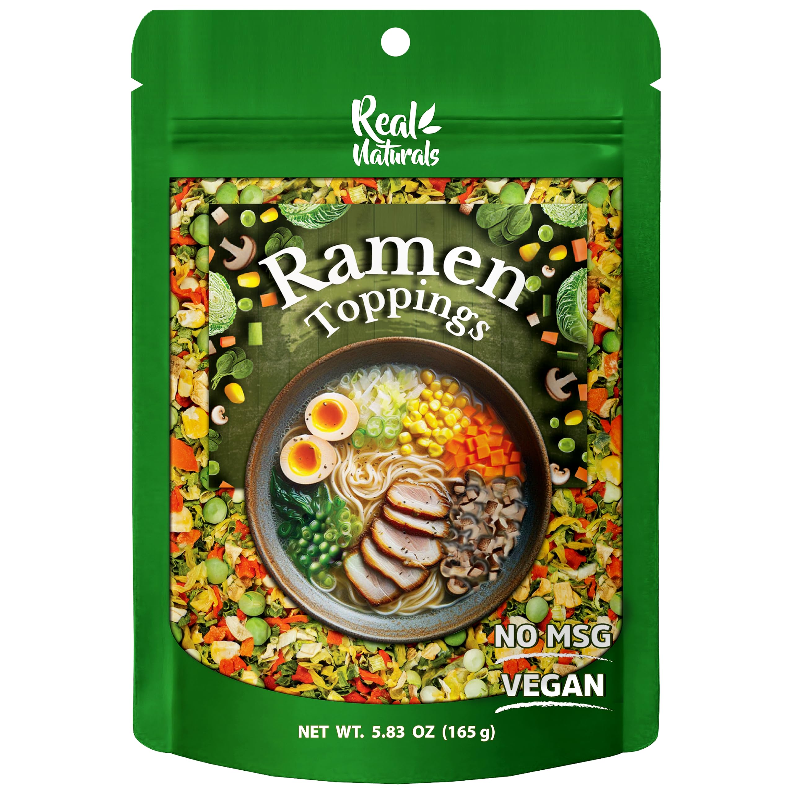 Real Naturals dried ramen toppings with cabbage for crunchy, flavorful ramen