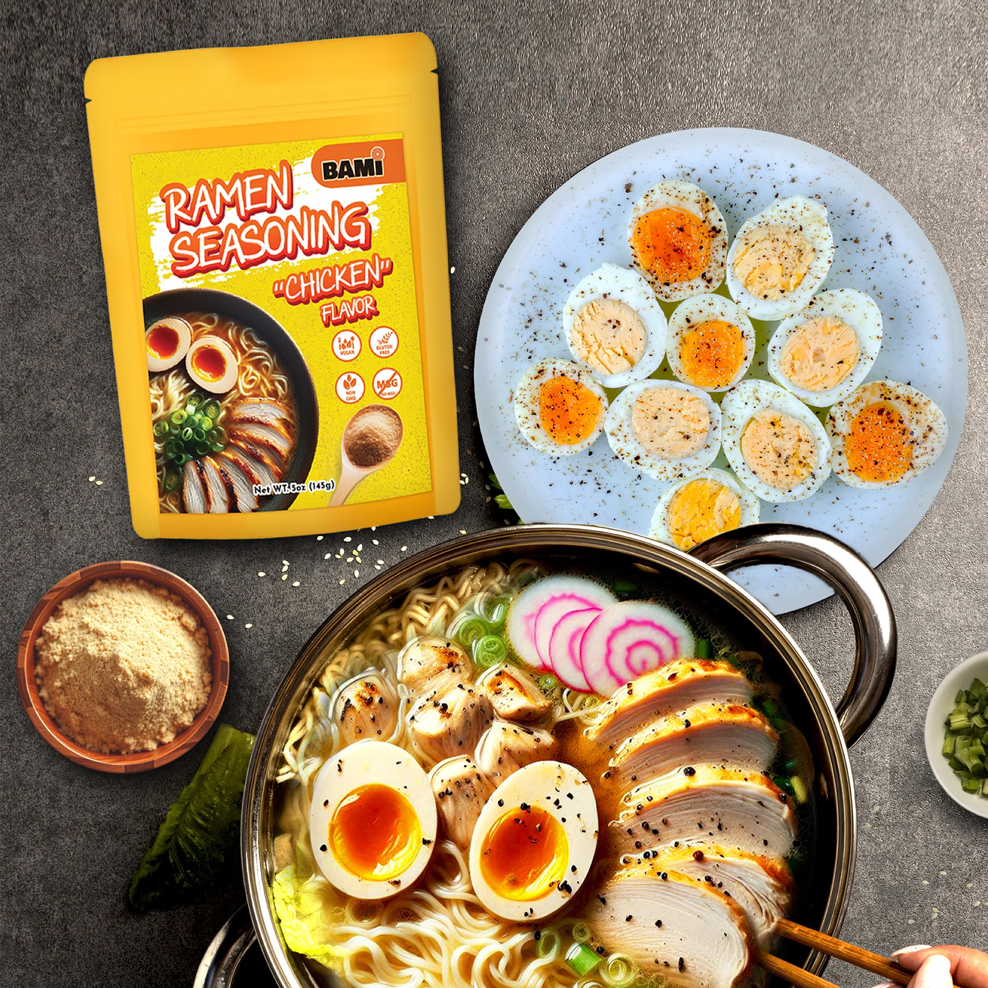 Real Naturals vegan chicken flavor ramen seasoning enriches plant-based dishes
