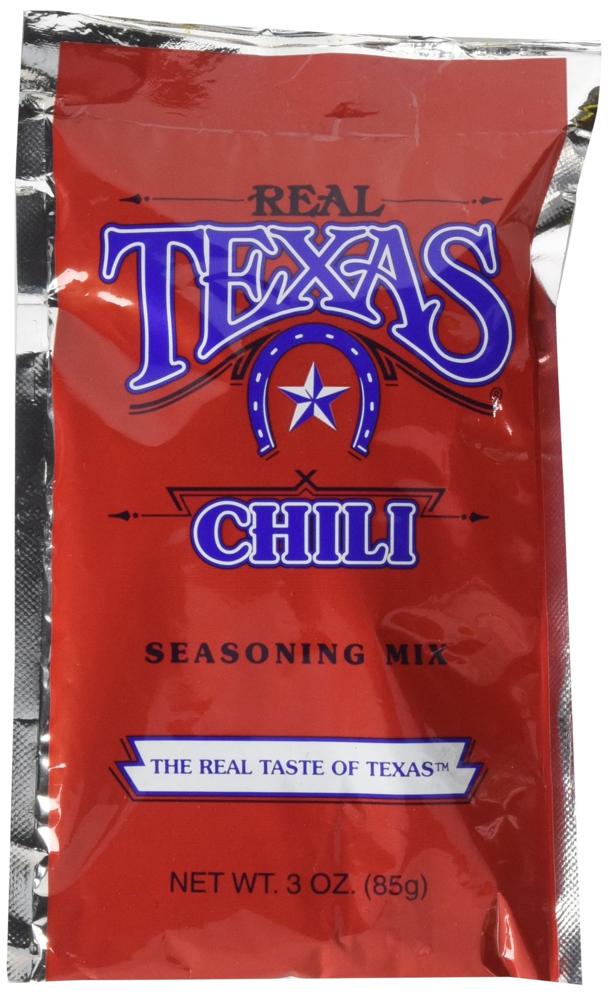 Real Texas Chili spice mix packaging, a versatile pantry staple for bold weeknight meals.