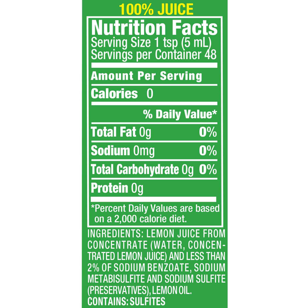 Realemon juice pour—quick lemon flavor in recipes.