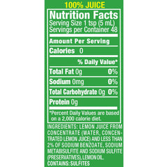Realemon juice pour—quick lemon flavor in recipes.