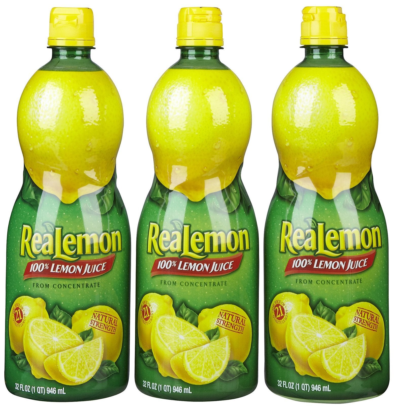 ReaLemon lemon juice bottle front view, ideal for dressings and marinades.