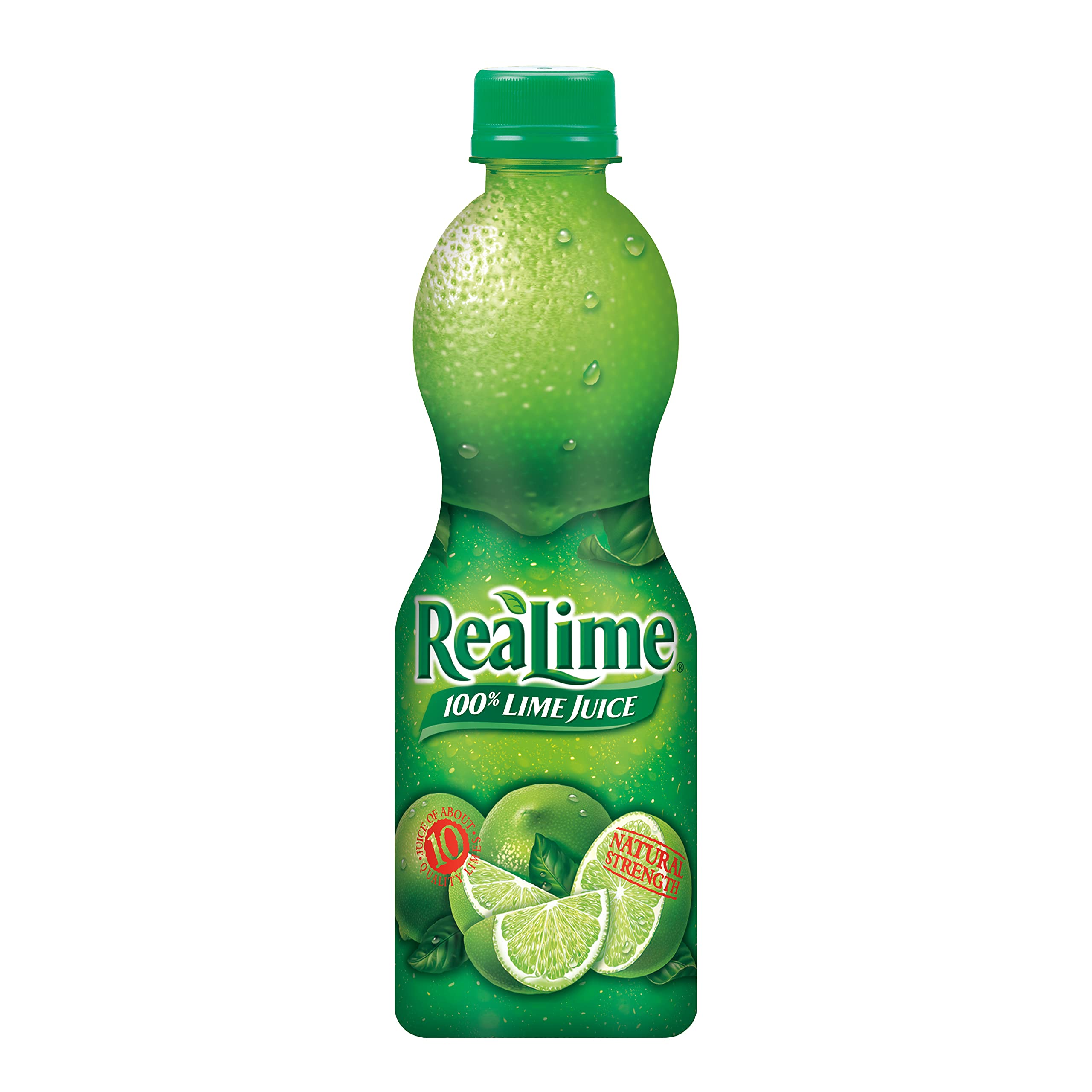 ReaLime gluten-free and sodium-free label on lime juice bottle.