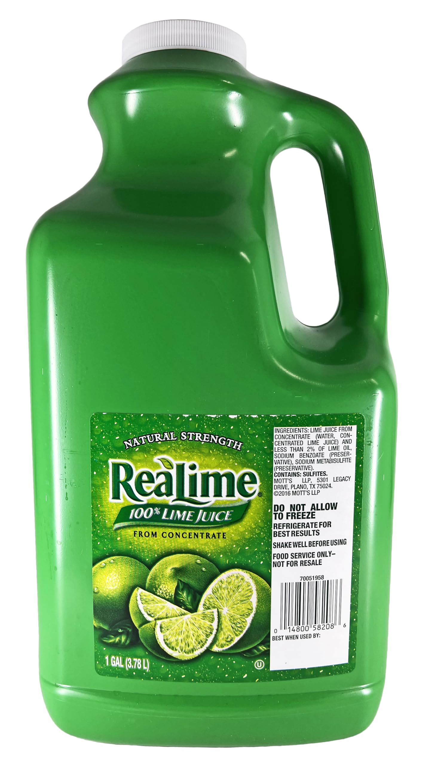 Realime Real Lime Juice bottle in a 1 gallon container for bulk use