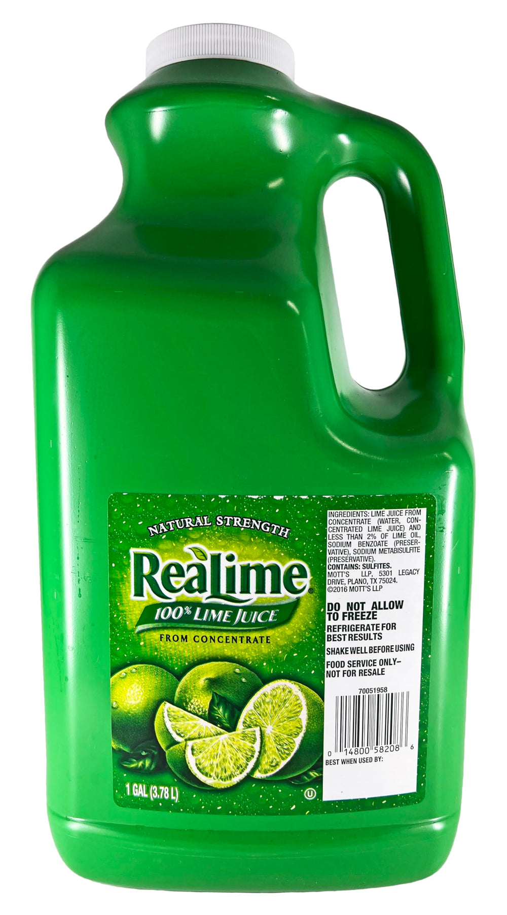 Realime Real Lime Juice bottle in a 1 gallon container for bulk use