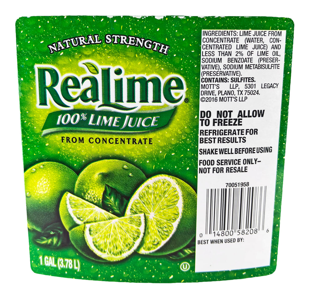 Bulk Realime Real Lime Juice used as an ingredient in dressings and marinades