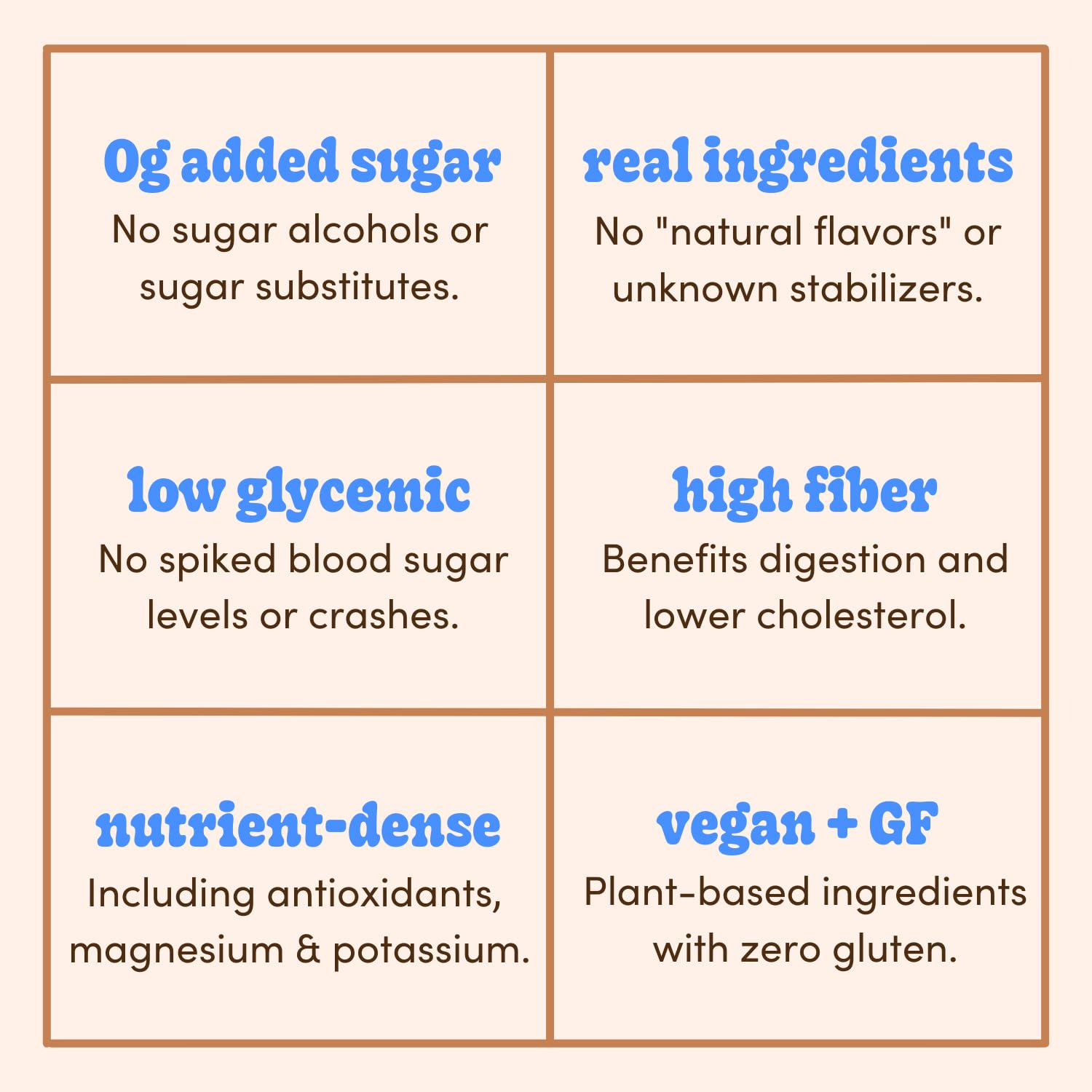 Realsy vegan gluten-free ingredients, dairy-free and soy-free snack option.