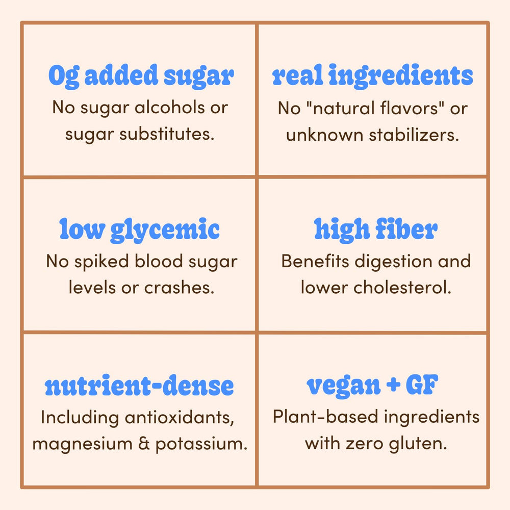 Realsy vegan gluten-free ingredients, dairy-free and soy-free snack option.