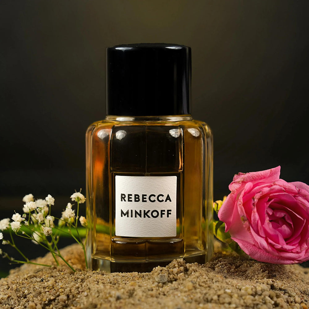 Rebecca Minkoff perfume bottle carries tonka warmth for cozy evenings