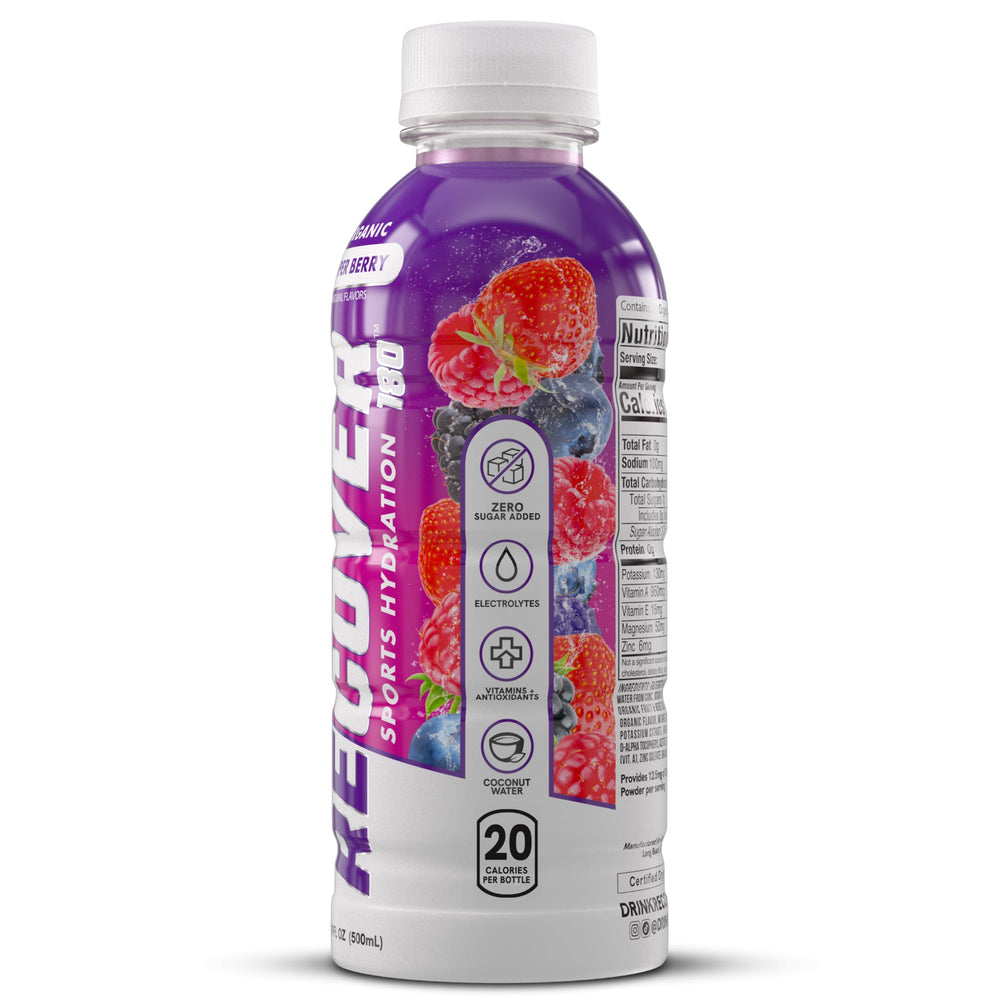 RECOVER 180 athlete with bottle during workout practice