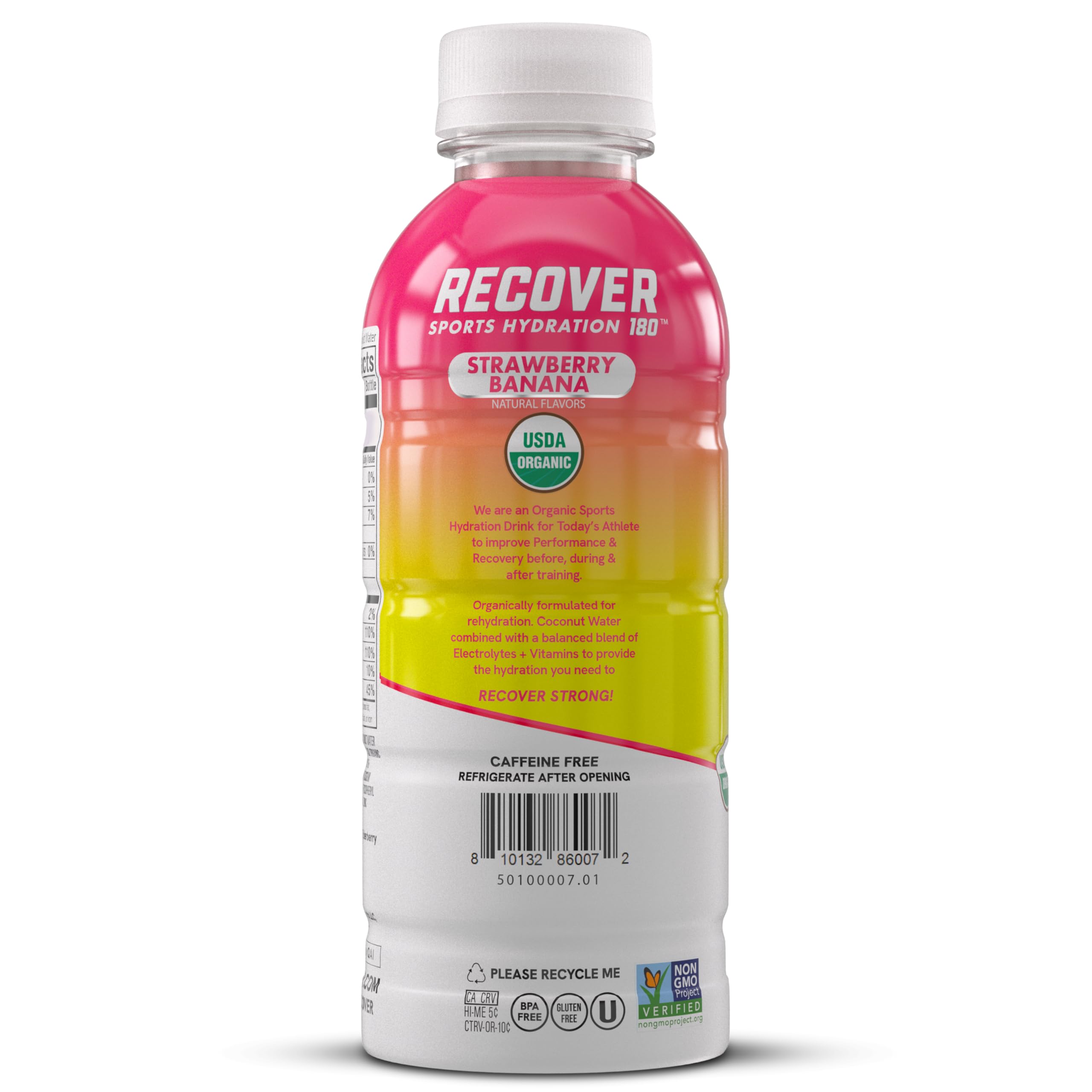 RECOVER 180 bottle pour action showing electrolytes during workouts