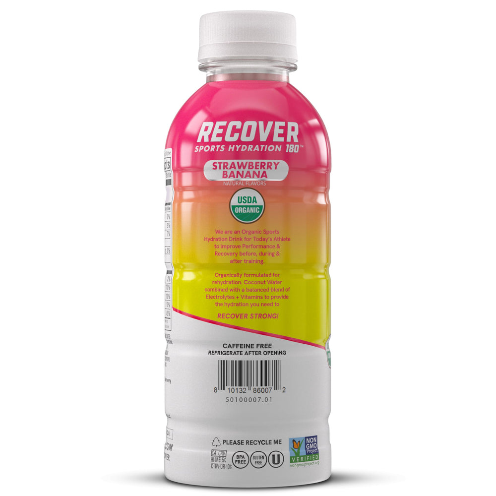 RECOVER 180 bottle pour action showing electrolytes during workouts