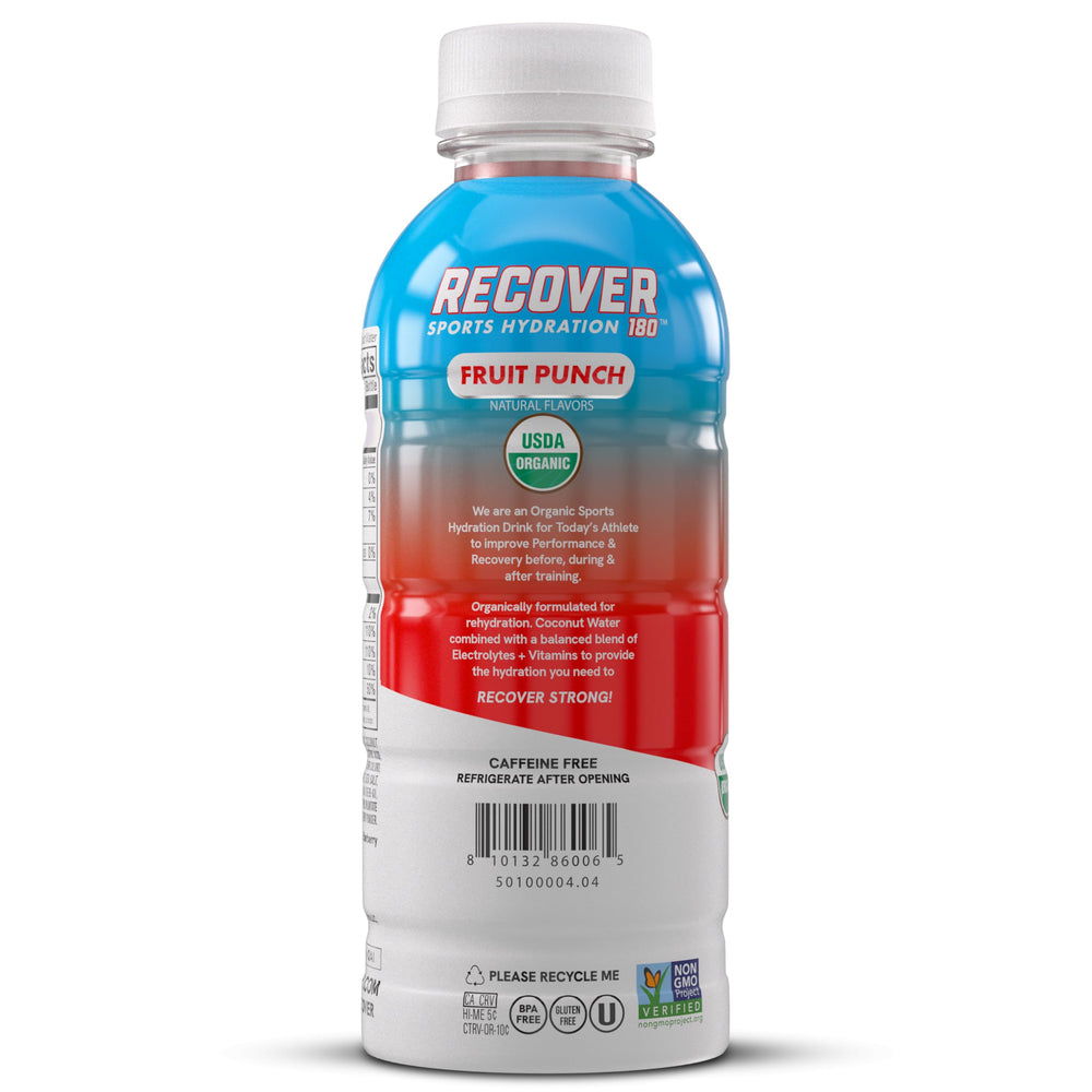 RECOVER 180 vitamins and antioxidants boost, fruit punch flavor during active days.