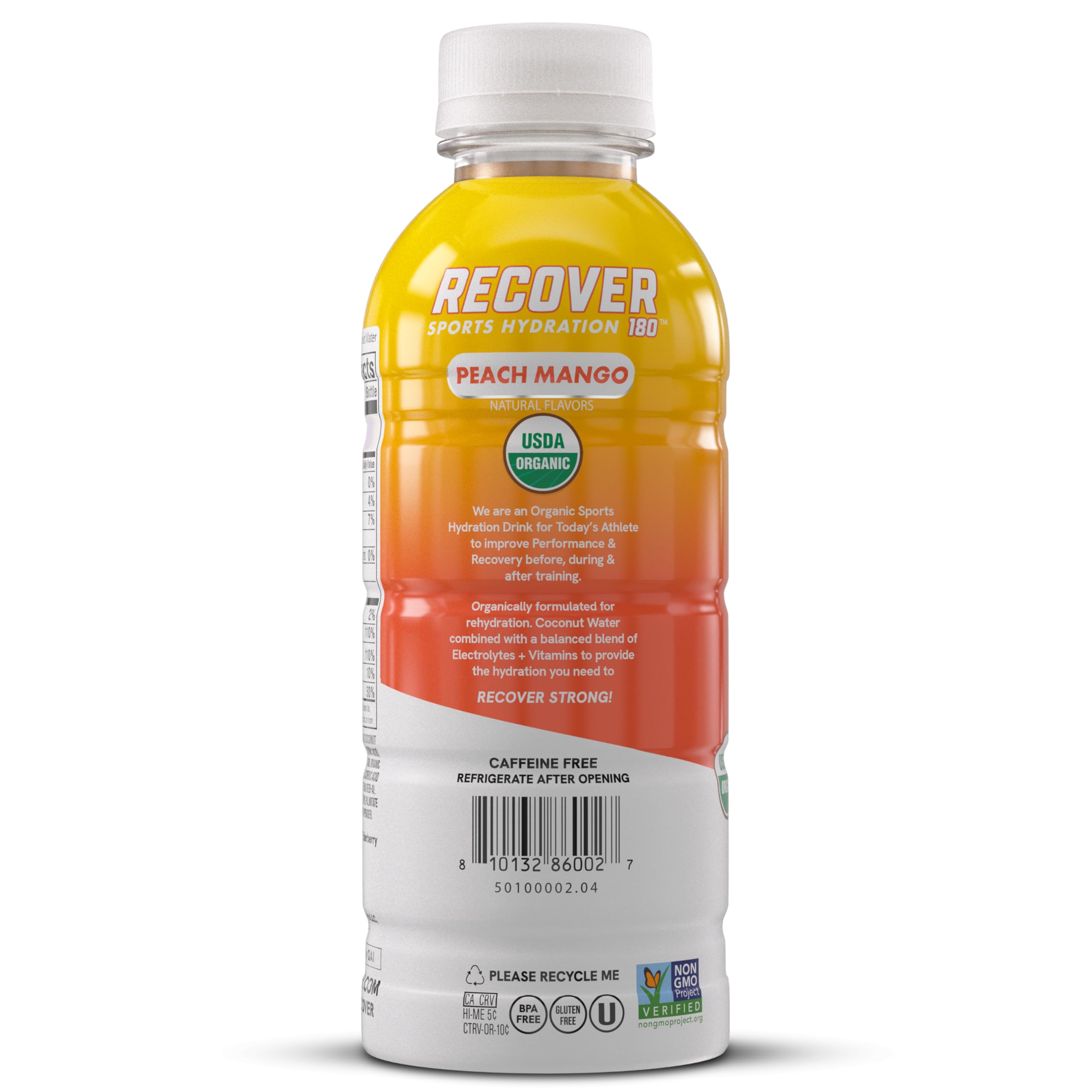 RECOVER 180 electrolytes and vitamins graphic for balanced hydration support