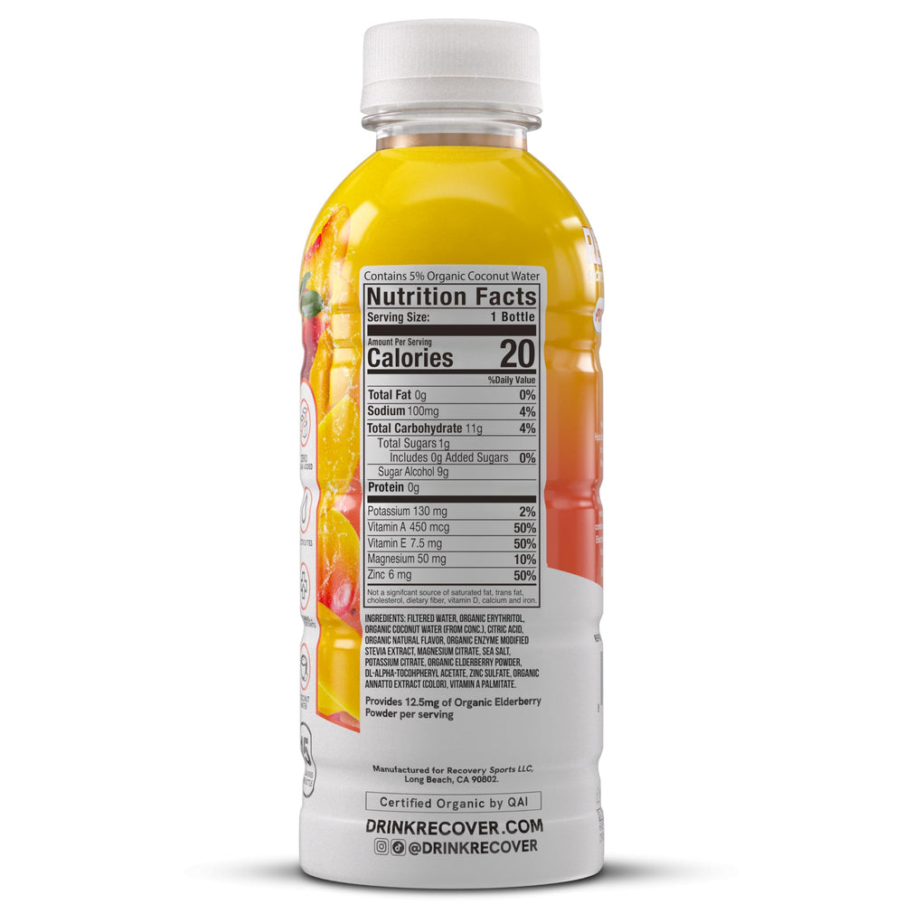 RECOVER 180 organic ingredients label highlights USDA Organic standard