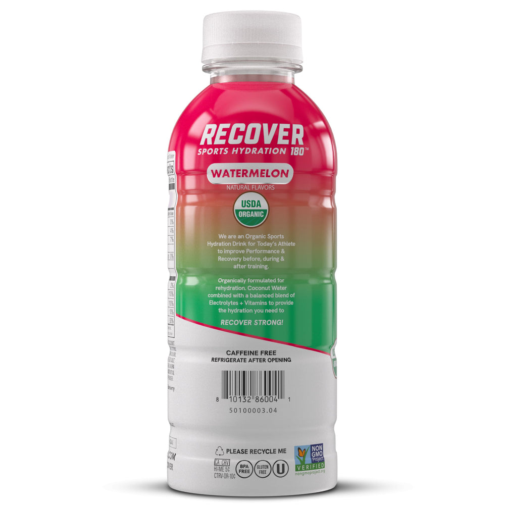 RECOVER 180 shows 20 calories per bottle for light hydration.