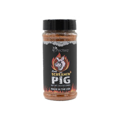 recteq Ron's Screamin' Pig Rub bottle pour boosts pork flavor with balanced sweet heat