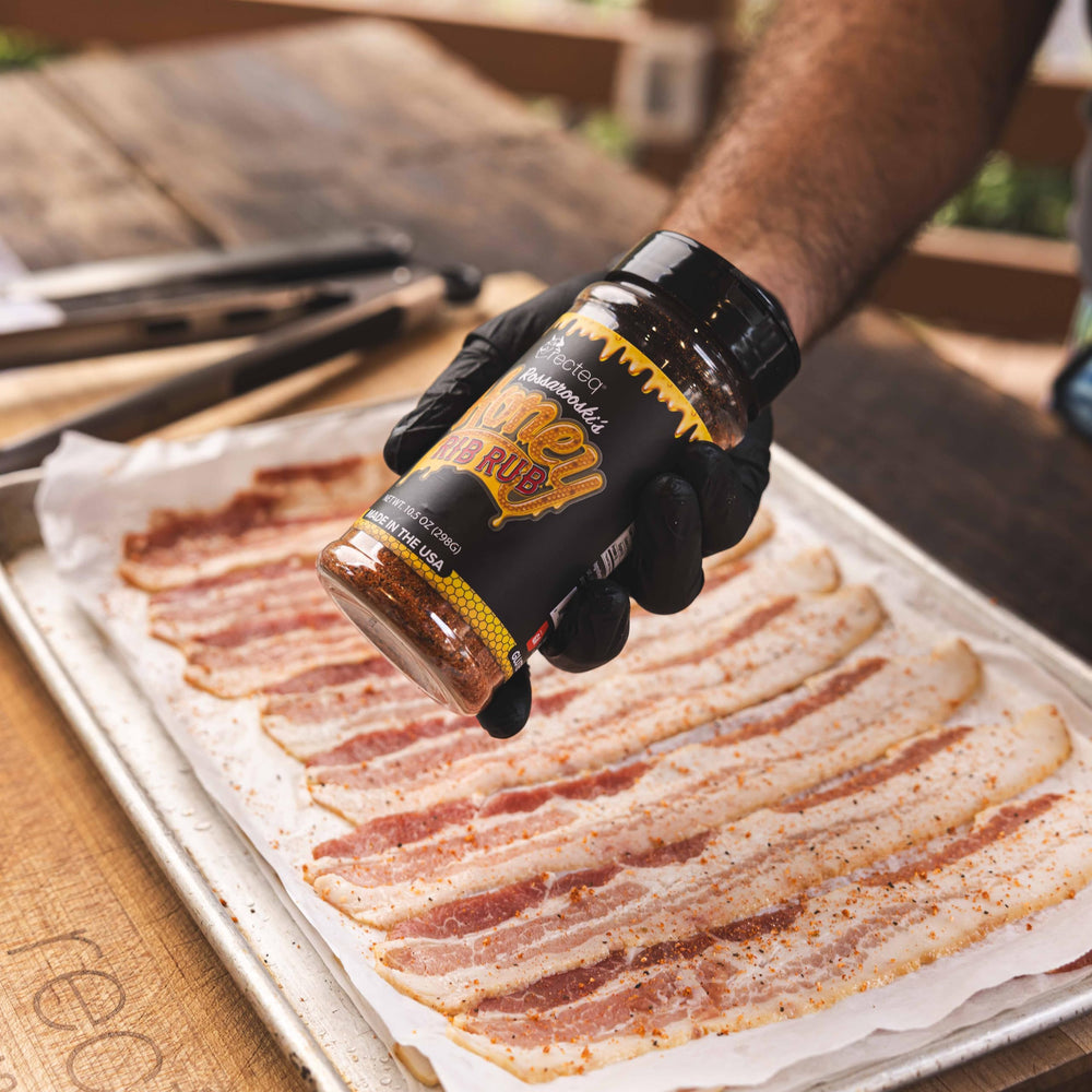 Recteq Rossarooski's Honey Rib Rub packaging displayed as gift-ready spice