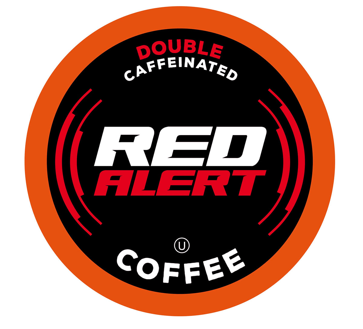 Red Alert extra strong coffee pods packaging ready for Keurig use.