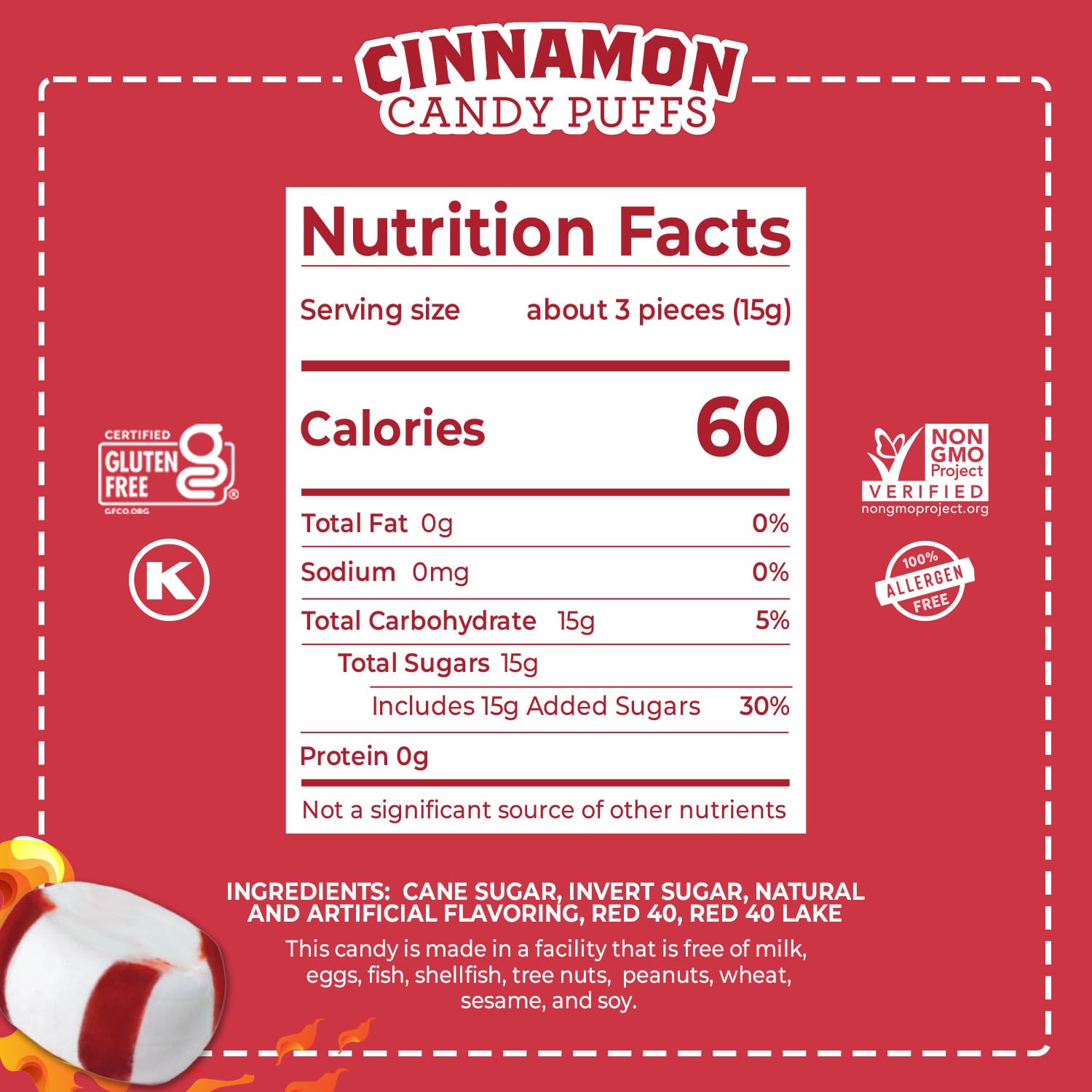 Red Bird Cinnamon Candy gluten-free breath mints for safe snacking